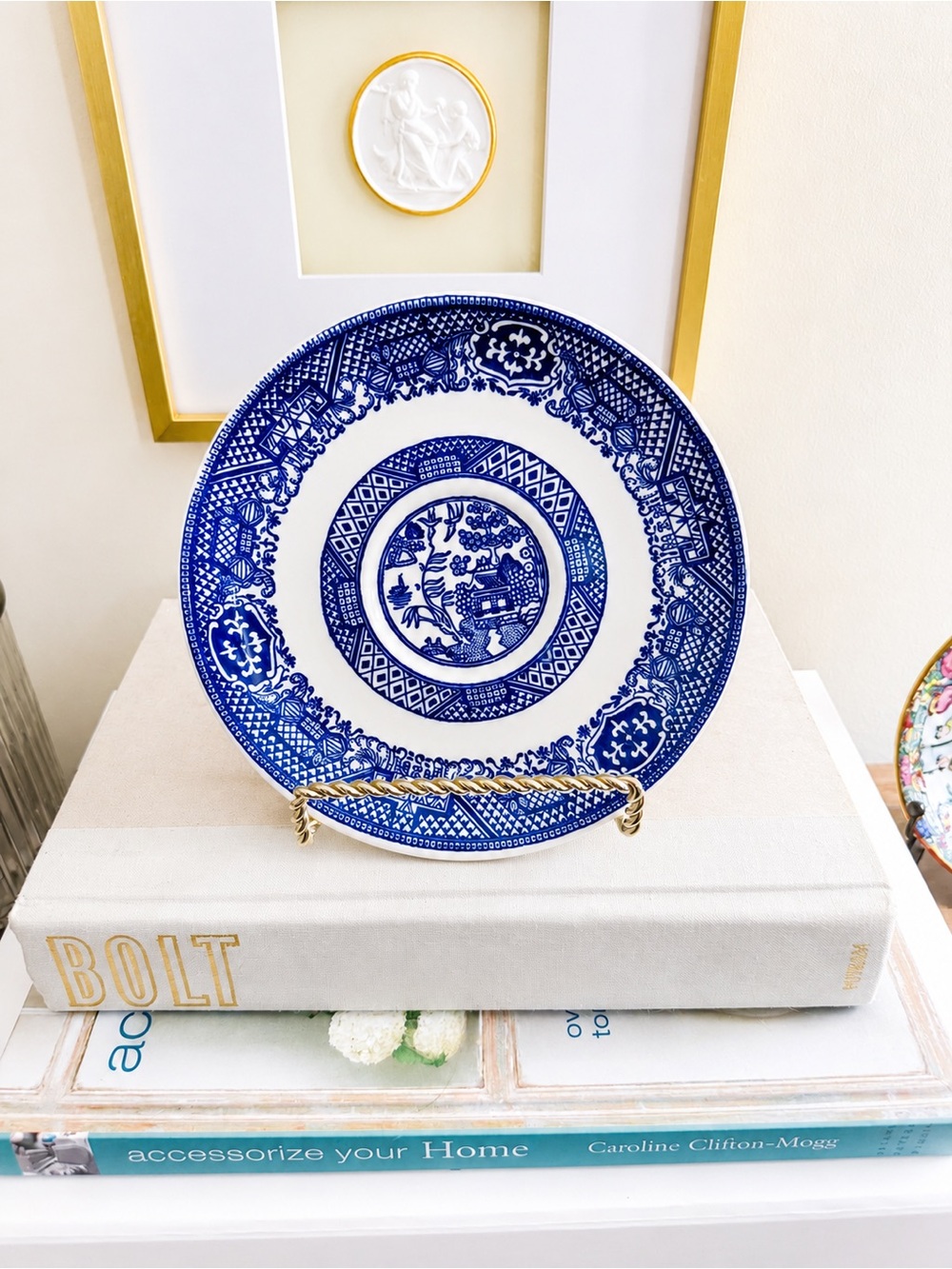 Blue and White Decorative Saucer Plate - Classic Home Art